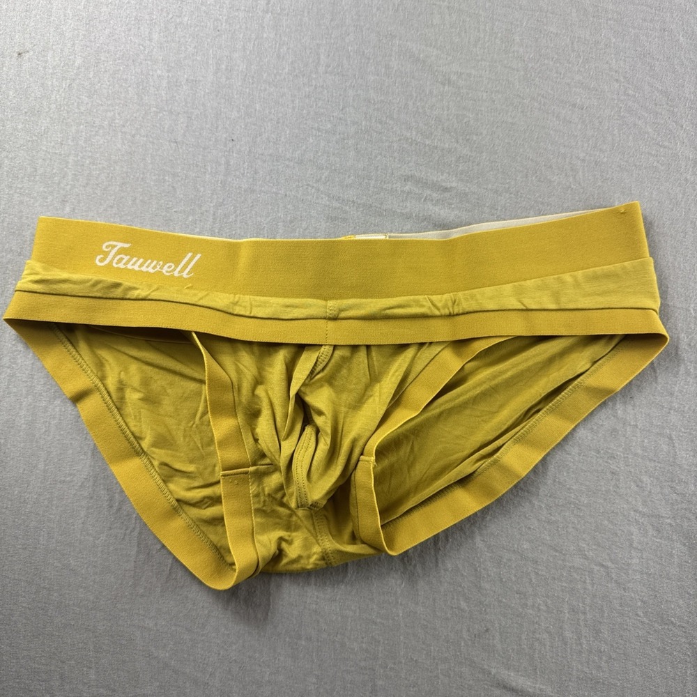 Tauwell Mens Underwear XL Yellow Sexy Bikini Briefs Lingerie Pouch Lot of 3 NEW - Picture 3 of 6